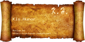 Kis Hunor névjegykártya