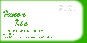 hunor kis business card